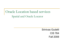 Oracle Spatial and Oracle Locator
