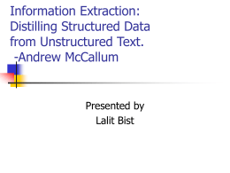 Distilling Structured Data from Unstructured Text