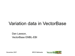 Variation data in VectorBase
