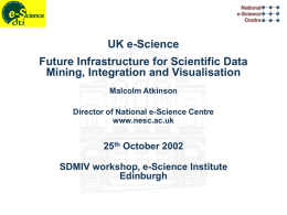 UK e-Science Future Infrastructure for Scientific Data Mining