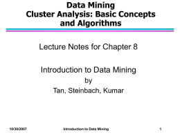 Cluster Analysis: Basic Concepts and Algorithms