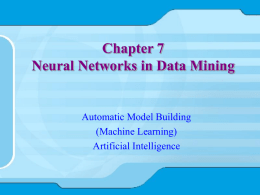 Chapter 7 Neural Networks in Data Mining