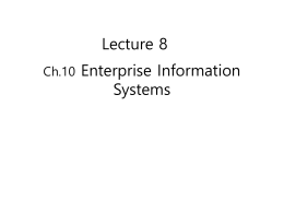 Ch.10 Enterprise Information Systems