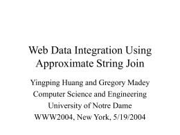 Web Data Integration Using Approximate String Join