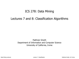 Data Mining Lecture 1 - University of California, Irvine