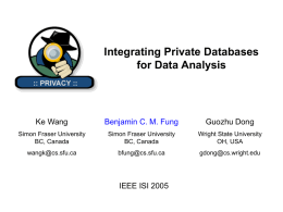 Integrating Private Databases for Data Analysis