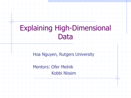 Explaining Data in High-Dimensional Space