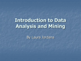 Introduction to Data Analysis and Mining by Laura Jordana