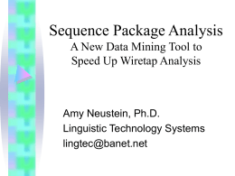 Sequence Package Analysis - Linguistic Technology Systems