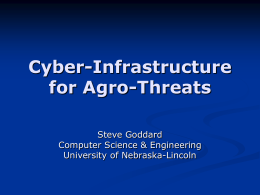 Cyber Infrastructure for Agro-Threats