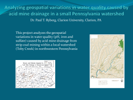 Analyzing geospatial variations in water quality caused by acid mine