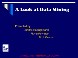 A Look at Data Mining