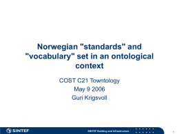 Norwegian "standards" and "vocabulary" set in an