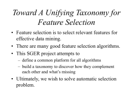 Toward A Unifying Taxonomy for Feature Selection
