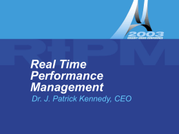 Real Time Performance Management Dr. J. Patrick