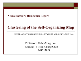 Neural Network Homework Report: Clustering of the Self