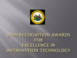 2009 recognition awards for excellence in information technology