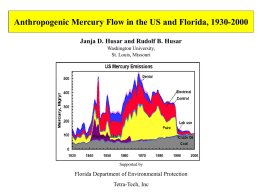 Trend of anthropogenic flow of Mercury in Florida, 1930-2000