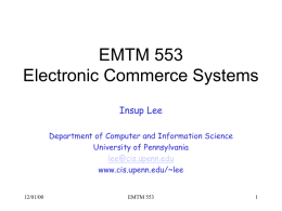 E-commerce systems - the Department of Computer and Information