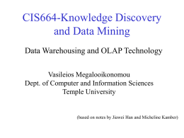Data Warehouse and OLAP Technology