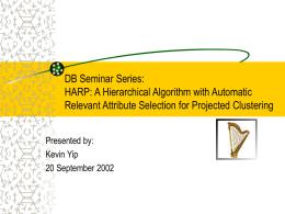 DB Seminar Series: HARP: A Hierarchical Algorithm with Automatic