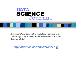 Scope of the Data Science Journal