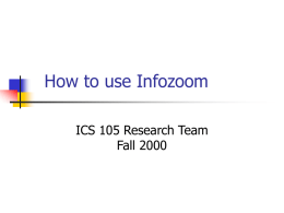 How to use Infozoom