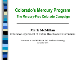 Colorado`s Mercury Program