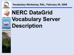 NDG Vocabulary Server Outline Description