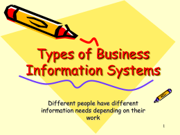 Types of Information Systems-