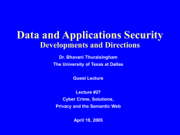 Lecture27 - The University of Texas at Dallas