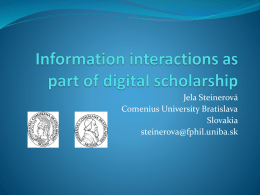 Information interactions as part of digital scholarship