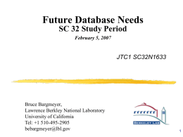 32N1633 DBSG Future Database Needs