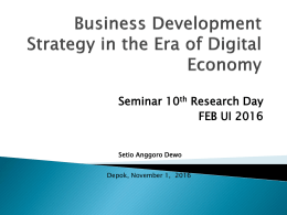 Business Development Strategy in the Era of Digital Economy