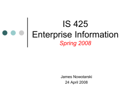IS 425 Enterprise Information Spring 2008