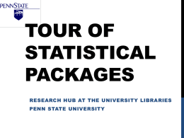Tour of Statistical Packages