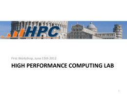 Lab Overview - High Performance Computing Lab
