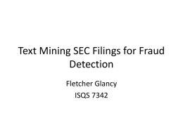 Text mining SEC Filings for Fraud Detection