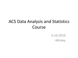 Data Analysis and Statistics Course Using ACS