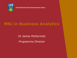 MSc in Business Analytics Presentation