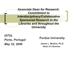 Associate Dean for Research - Purdue e-Pubs