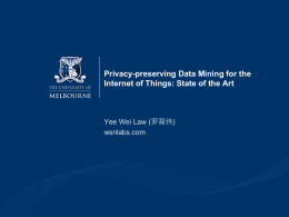 Privacy-preserving Data Mining for the Internet of Things