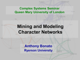 Mining and modelling character networks