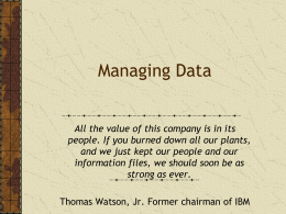 Managing Data - Richard T. Watson