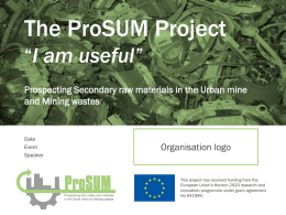 Introduction to ProSUM Year 1