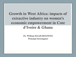Growth in West Africa: impacts of extractive industry on