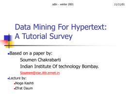 Data Mining For Hypertext - CS