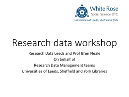 6 – Research Data Management Workshop