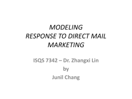 modeling response to direct mail marketing