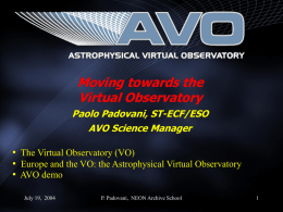 Astrophysical Virtual Observatory Demo